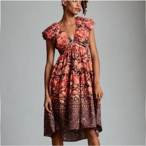 Anthropologie Babydoll Back Tie Dress